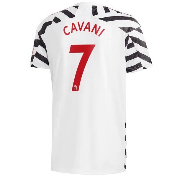 Trikot Manchester United NO.7 Cavani Ausweich 2020-21 Weiß Fussballtrikots Günstig